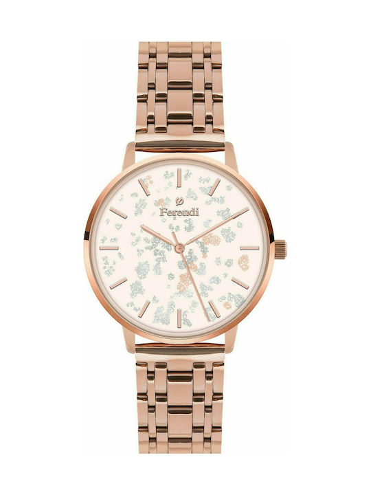 Ferendi Glint Watch with Pink Gold Metal Bracelet