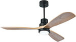 Zambelis Lights Ceiling Fan 132cm with Light and Remote Control Beige
