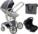 Beboulino Aiolos 3 in 1 Verstellbar 3 in 1 Baby Kinderwagen Geeignet für Neugeborene Dark Grey