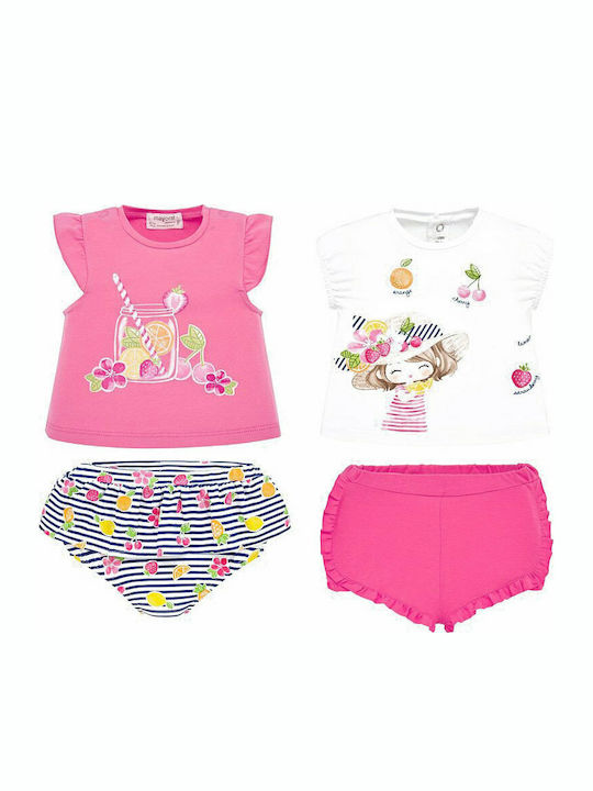 Mayoral Kinder Set mit Shorts Sommer 4Stück Rosa