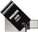 Philips 2-in-1 16GB USB 3.1 Stick mit Verbindung USB-C Schwarz