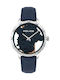 Police Marietas Watch with Navy Blue Leather Strap