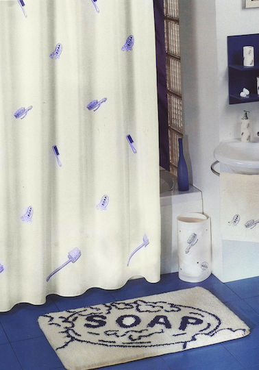 Sorema Soap Shower Curtain Fabric 180x200cm Blue