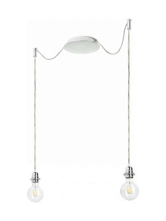 Rendl Light Studio Kombix 2 Pendant Light Two-Light for Socket E27 White