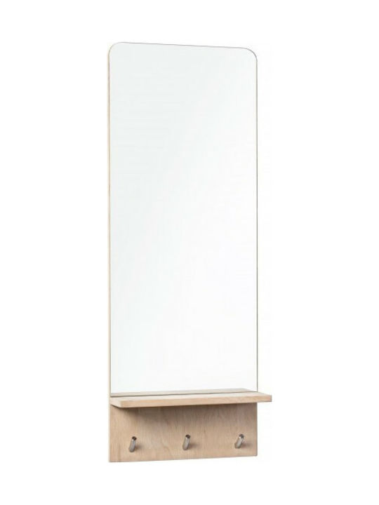 Bizzotto Wall Mirror with Beige Wooden Frame 95x35cm 1pcs