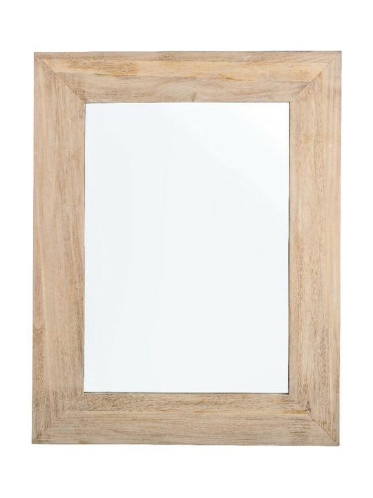 Bizzotto Wall Mirror with Beige Wooden Frame 92x72cm