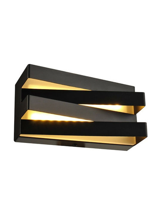 Aca Modern Wandleuchte mit Integriertem LED und Warmweißes Licht Schwarz Breite 20cm