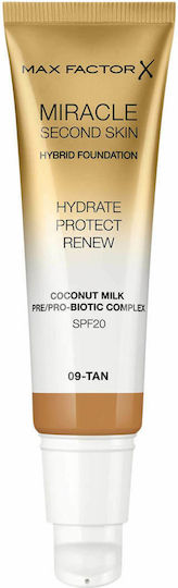 Max Factor Miracle Second Skin Liquid Foundation SPF20 09 Tan 30ml