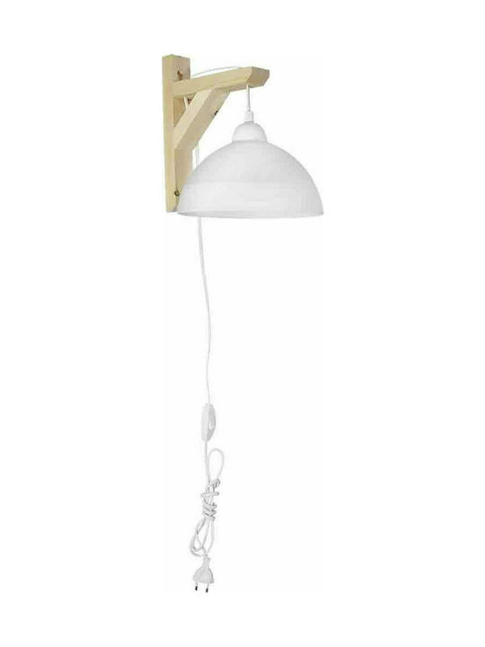 Heronia Lamp Wall Socket White 27x22x28cm