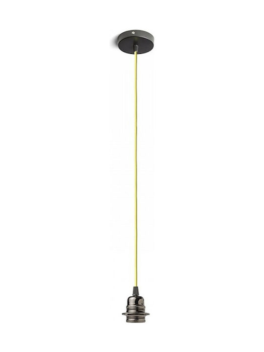 Rendl Light Studio Elisa Black Pendant Light Suspension for Socket E27 Yellow