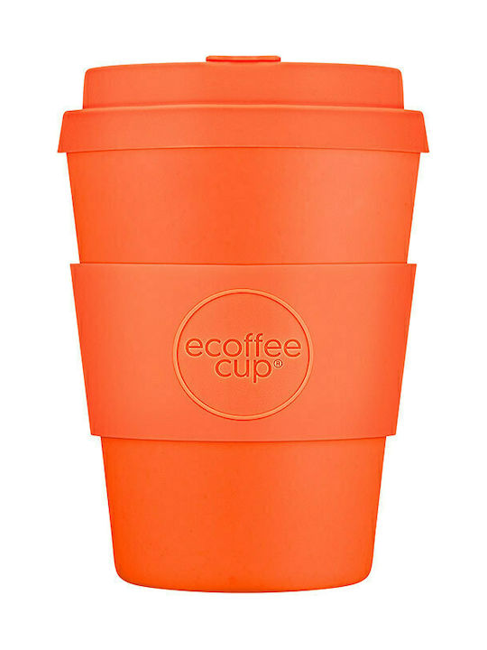 Ecoffee Cup Kingsday Cană Bambus cu Capac Portocaliu 340ml 1buc