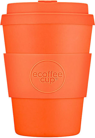 Ecoffee Cup Kingsday Cană Bambus cu Capac Portocaliu 340ml
