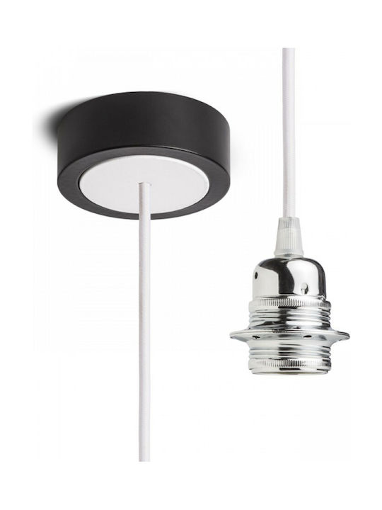 Rendl Light Studio Hex Black Pendant Light Suspension for Socket E27 White