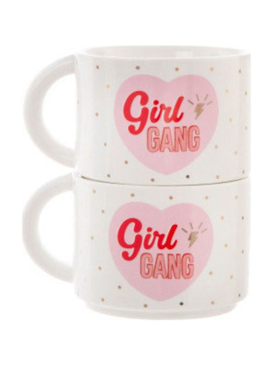 Sass & Belle Girl Gang Cană Ceramică Albă 2buc