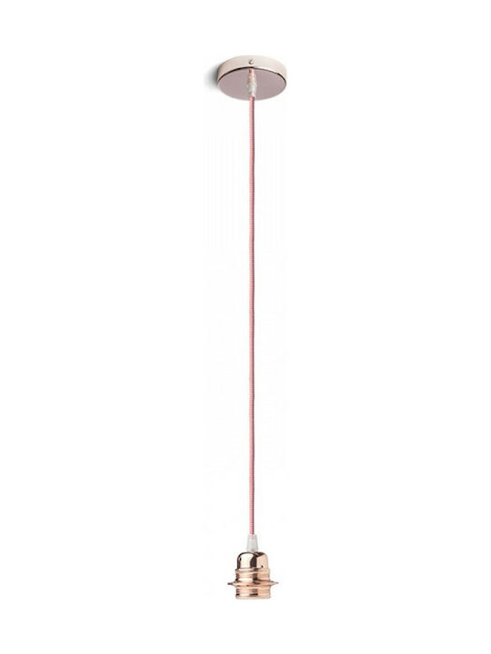 Rendl Light Studio Elisa Copper Pendant Light Suspension for Socket E27 Pink