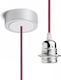 Rendl Light Studio Hex Chrome Pendant Light Suspension for Socket E27 Pink