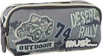 Must Jeep Pencil Case with 2 Compartments Gray