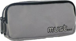 Must Monochrome Pencil Case with 2 Compartments Gray