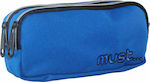 Must Monochrome Pencil Case with 2 Compartments Blue