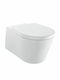 Sanitana Glam Wandhängende Toilette Randlos mit Deckel Thermodur Sanftes Schließen Weiße