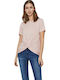 Vero Moda Women's Summer Blouse Short Sleeve Sepia Rose