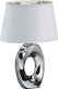 Trio Lighting Taba Ceramic Table Lamp for Socket E14 with Silver Shade and Base