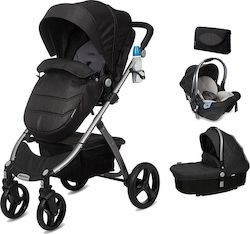 Casual Play Skyline 3 in 1 Irongate Verstellbar 3 in 1 Baby Kinderwagen Geeignet für Neugeborene Schwarz 10.5kg