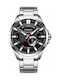 Curren Watch Battery with Metal Bracelet Black/Silver