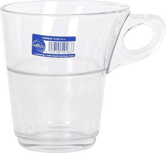 Homestyle Caprice Cană Sticlă Transparentă 220ml 6buc