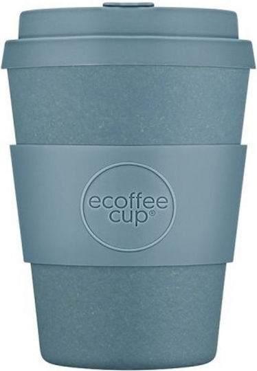 Ecoffee Cup Gray Goo Mug Bamboo with Lid Blue 350ml