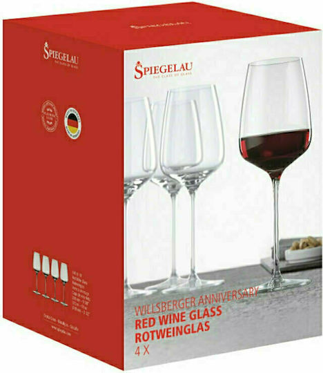 Spiegelau Willsberger Set of Glasses for Red Wine made of Crystal Anniversary Bordeaux Stemmed 635ml 4pcs