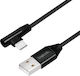 LogiLink Angle (90°) Braided USB 2.0 Cable USB-C Male - USB-A Black 0.3m CU0137