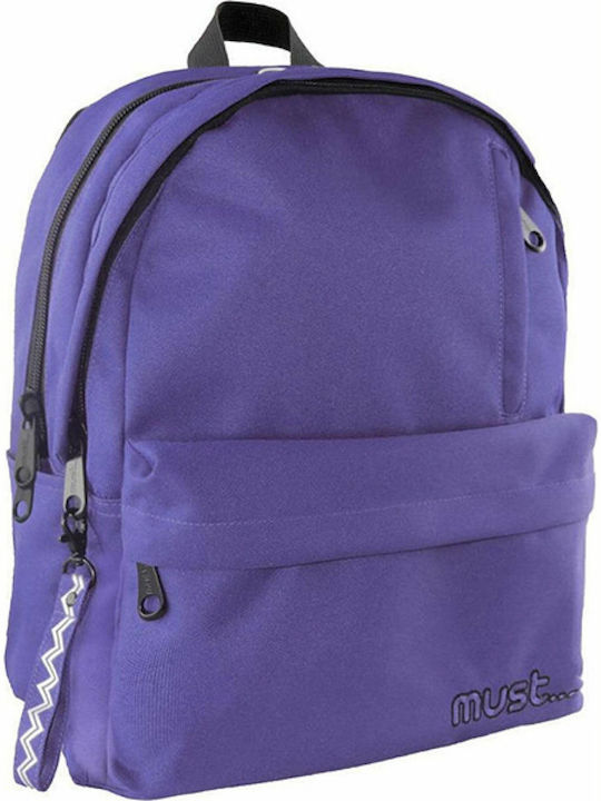 Must Monochrome Rpet Double Purple School Bag Backpack Junior High-High School in Purple color 25lt