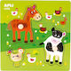 Ξύλινο Παιδικό Puzzle Σφηνώματα Φάρμα για 1+ Ετών 3pcs Apli Kids