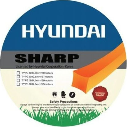 Hyundai Sharp Square Brush Cutter Trimmer Line 4mm 29m 84F42