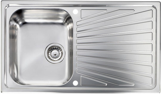 Sanitec Ένθετος Νεροχύτης Inox Σαγρέ Μ86xΠ50cm Ασημί