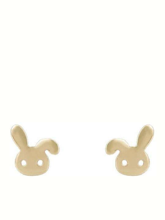 9K Gold earrings with bunnies 035811 035811 9 Carat Gold