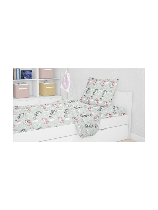 Dimcol Unicorn Kids Duvet Cover Single Cotton 106 160x240cm
