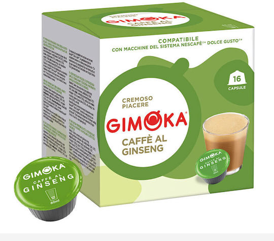 Gimoka Κάψουλες Espresso Coffee & Ginseng Συμβατές με Μηχανή Dolce Gusto 16caps