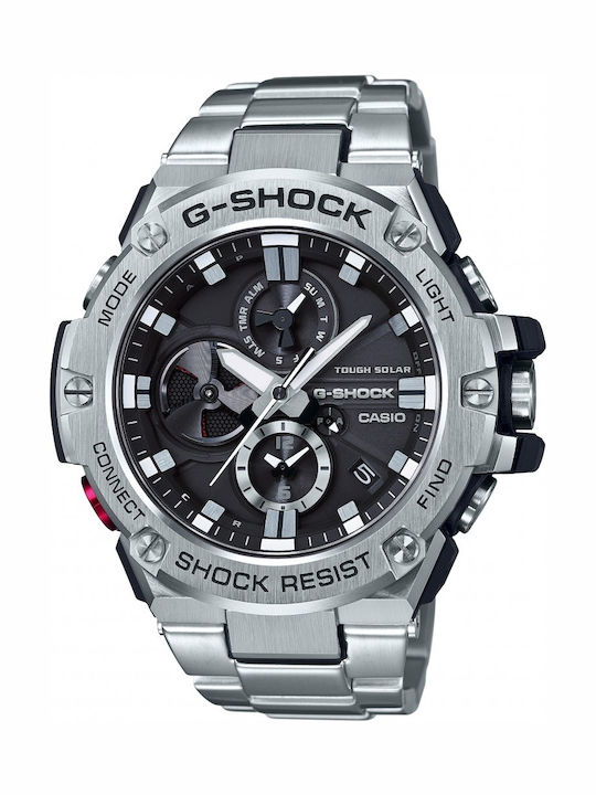 Casio G-Shock G-Steel Men's Watch 58mm Chronograph Solar with Silver Metal Bracelet