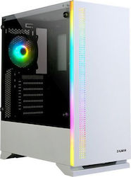 Zalman S5 Gaming Midi Tower Computer Case with Window Panel White