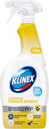 Klinex 4 σε 1 Cleaning Spray General Use Disinfectant Λεμόνι 750ml