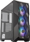 CoolerMaster Masterbox TD500 Mesh Gaming Midi Tower Κουτί Υπολογιστή με Πλαϊνό Παράθυρο και RGB Φωτισμό Μαύρο