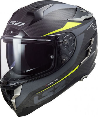 LS2 FF327 C Challenger Carbon Drone Matt Yellow Motorradhelm Volles Gesicht ECE 22.05 1350gr 10327 74 54