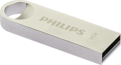 Philips Moon 64GB USB 2.0 Stick Silver