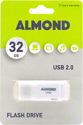 Almond Prime 32GB USB 2.0 Stick White