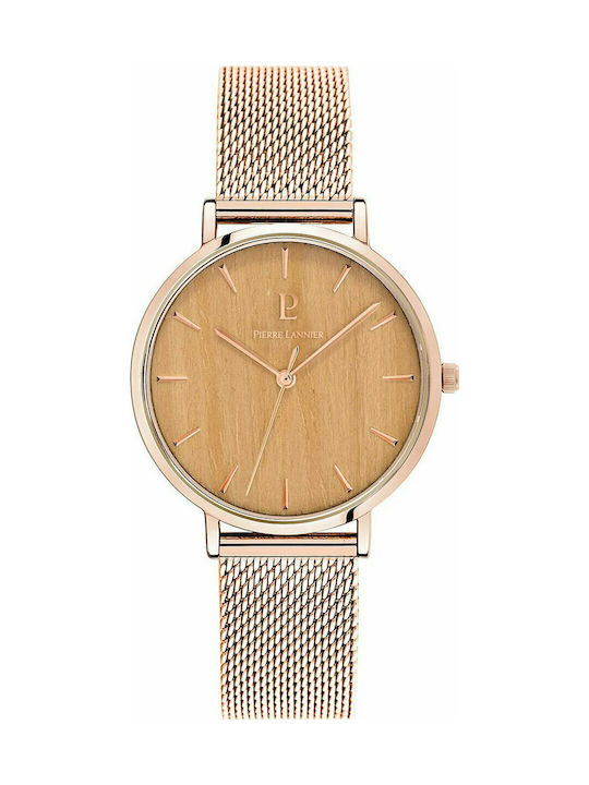 Pierre Lannier Watch with Pink Gold Metal Bracelet