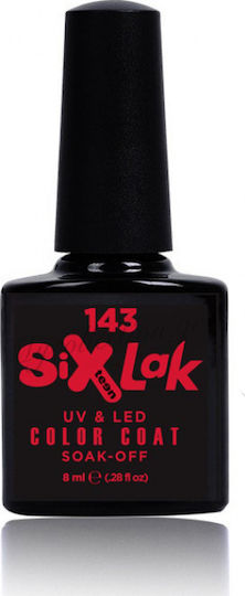 Sixteen Cosmetics SixLak Ημιμόνιμο Βερνίκι Νυχιών Boston University Red 143 8ml