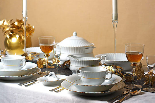 Cryspo Trio Ivona Platin Porcelain Dinnerware Set 72pcs