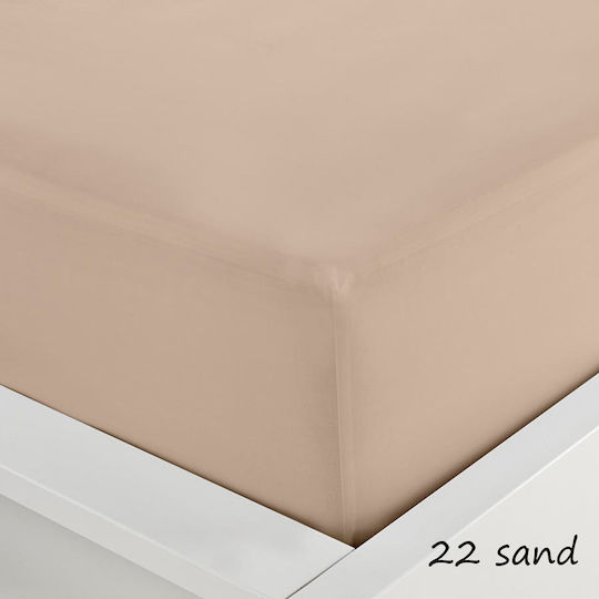 Sunshine Menta 152 Σεντόνι King Size με Λάστιχο 180x200+20εκ. Sand 22